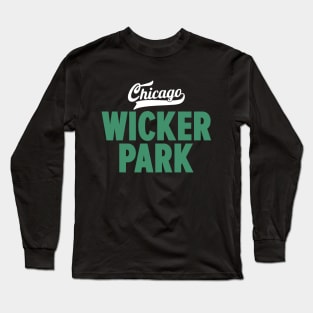 Wicker Park Chicago Minimal Logo Design - Chicago Neighborhood Series Long Sleeve T-Shirt